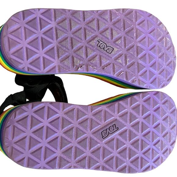 Teva Rainbow Platform Sandals with Black Straps in Womens Size 8 - Picture 4 of 5